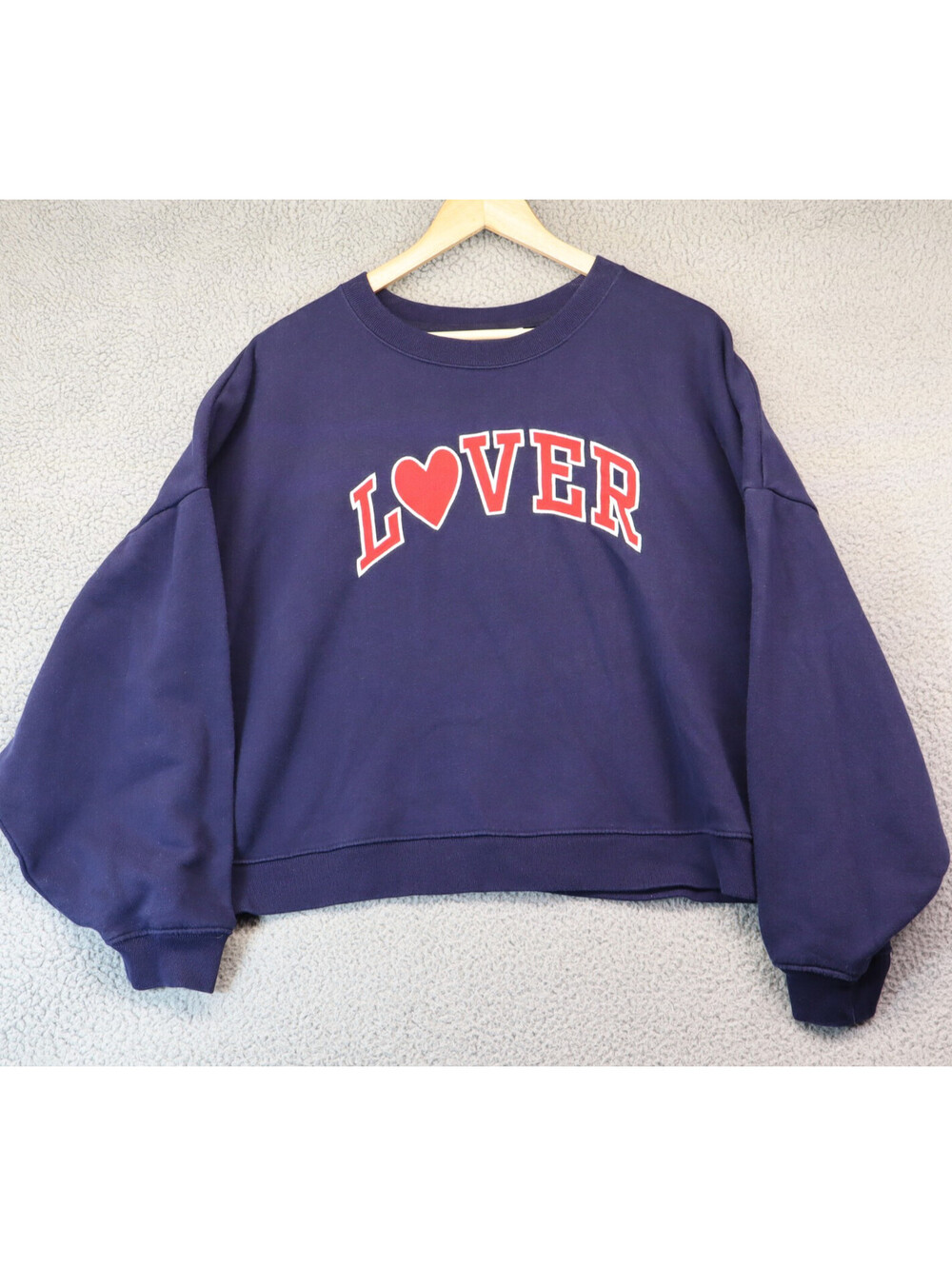Gap Sweatshirt Women XL Red Varsity "LOVER" Blue